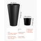 Set of 2 Tall Black Planters with Built-In Planting Box for Indoor and Outdoor Gardening